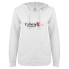 Thumbnail image for  ENZA Womens White V Notch Raw Edge Fleece Hoodie