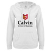 Thumbnail image for  ENZA Womens White V Notch Raw Edge Fleece Hoodie