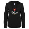 Thumbnail image for  ENZA Womens Black V Notch Raw Edge Fleece Hoodie