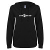 Thumbnail image for  ENZA Womens Black V Notch Raw Edge Fleece Hoodie