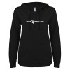 Thumbnail image for  ENZA Womens Black V Notch Raw Edge Fleece Hoodie