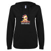 Thumbnail image for  ENZA Womens Black V Notch Raw Edge Fleece Hoodie