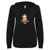 Thumbnail image for  ENZA Womens Black V Notch Raw Edge Fleece Hoodie