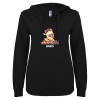 Thumbnail image for  ENZA Womens Black V Notch Raw Edge Fleece Hoodie