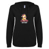 Thumbnail image for  ENZA Womens Black V Notch Raw Edge Fleece Hoodie