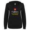 Thumbnail image for  ENZA Womens Black V Notch Raw Edge Fleece Hoodie