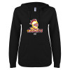 Thumbnail image for  ENZA Womens Black V Notch Raw Edge Fleece Hoodie