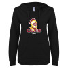 Thumbnail image for  ENZA Womens Black V Notch Raw Edge Fleece Hoodie