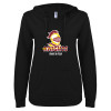 Thumbnail image for  ENZA Womens Black V Notch Raw Edge Fleece Hoodie
