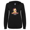 Thumbnail image for  ENZA Womens Black V Notch Raw Edge Fleece Hoodie