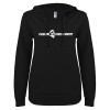 Thumbnail image for  ENZA Womens Black V Notch Raw Edge Fleece Hoodie