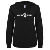 Thumbnail image for  ENZA Womens Black V Notch Raw Edge Fleece Hoodie