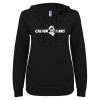 Thumbnail image for  ENZA Womens Black V Notch Raw Edge Fleece Hoodie