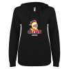 Thumbnail image for  ENZA Womens Black V Notch Raw Edge Fleece Hoodie