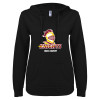 Thumbnail image for  ENZA Womens Black V Notch Raw Edge Fleece Hoodie