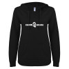 Thumbnail image for  ENZA Womens Black V Notch Raw Edge Fleece Hoodie