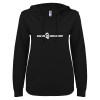 Thumbnail image for  ENZA Womens Black V Notch Raw Edge Fleece Hoodie