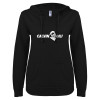 Thumbnail image for  ENZA Womens Black V Notch Raw Edge Fleece Hoodie