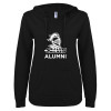 Thumbnail image for  ENZA Womens Black V Notch Raw Edge Fleece Hoodie