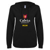 Thumbnail image for  ENZA Womens Black V Notch Raw Edge Fleece Hoodie