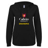 Thumbnail image for  ENZA Womens Black V Notch Raw Edge Fleece Hoodie