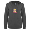 Thumbnail image for  ENZA Womens Dark Heather V Notch Raw Edge Fleece Hoodie