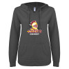 Thumbnail image for  ENZA Womens Dark Heather V Notch Raw Edge Fleece Hoodie