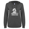Thumbnail image for  ENZA Womens Dark Heather V Notch Raw Edge Fleece Hoodie