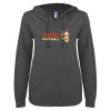 Thumbnail image for  ENZA Womens Dark Heather V Notch Raw Edge Fleece Hoodie