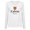 Thumbnail image for  Womens White Long Sleeve V Neck Tee 