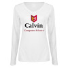 Thumbnail image for  Womens White Long Sleeve V Neck Tee 