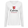 Thumbnail image for  Womens White Long Sleeve V Neck Tee 