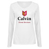 Thumbnail image for  Womens White Long Sleeve V Neck Tee 