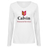 Thumbnail image for  Womens White Long Sleeve V Neck Tee 