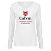 Thumbnail image for  Womens White Long Sleeve V Neck Tee 