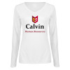 Thumbnail image for  Womens White Long Sleeve V Neck Tee 