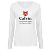 Thumbnail image for  Womens White Long Sleeve V Neck Tee 