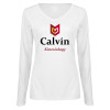 Thumbnail image for  Womens White Long Sleeve V Neck Tee 