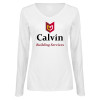 Thumbnail image for  Womens White Long Sleeve V Neck Tee 