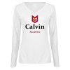 Thumbnail image for  Womens White Long Sleeve V Neck Tee 
