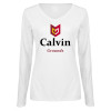 Thumbnail image for  Womens White Long Sleeve V Neck Tee 