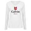 Thumbnail image for  Womens White Long Sleeve V Neck Tee 