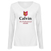 Thumbnail image for  Womens White Long Sleeve V Neck Tee 