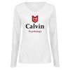 Thumbnail image for  Womens White Long Sleeve V Neck Tee 