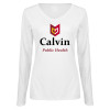 Thumbnail image for  Womens White Long Sleeve V Neck Tee 