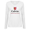 Thumbnail image for  Womens White Long Sleeve V Neck Tee 