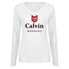 Thumbnail image for  Womens White Long Sleeve V Neck Tee 