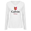 Thumbnail image for  Womens White Long Sleeve V Neck Tee 