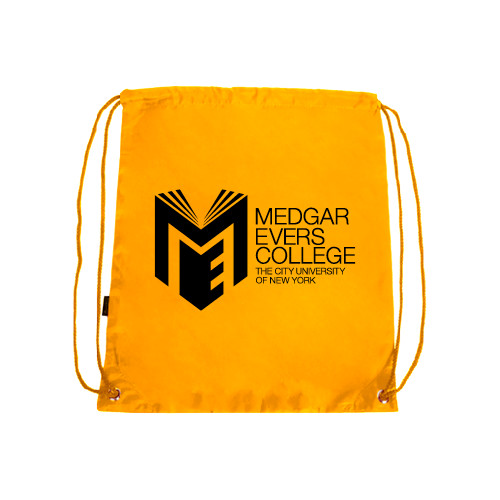College Gold Drawstring Backpack-Official Logo