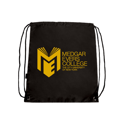 College Black Drawstring Backpack-Official Logo